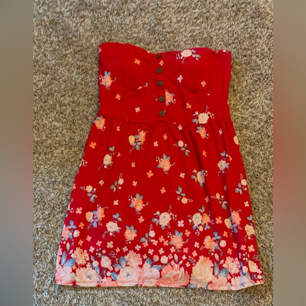 No Boundaries Red and Pink Casual Top Teen 15-17 Extra Large